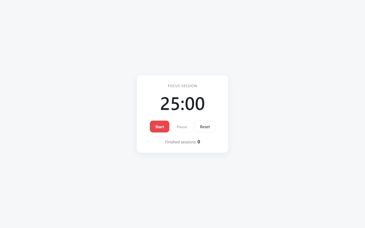 Screenshot of the focus timer the engine returned
