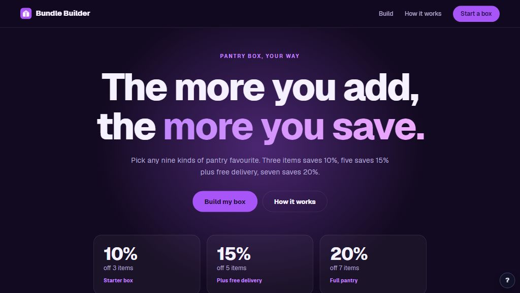 Preview of the Bundle Builder template
