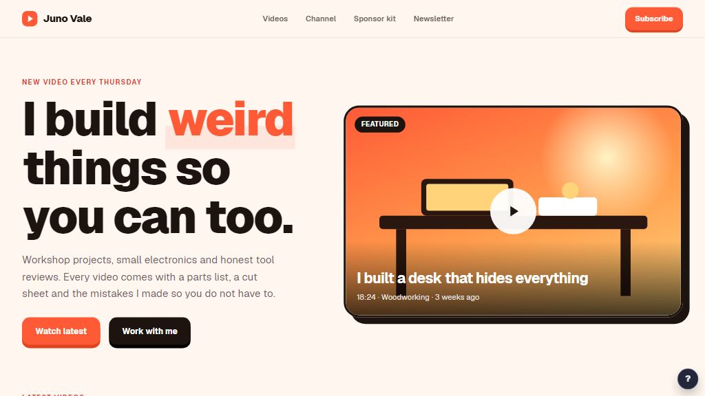 Preview of the Creator Hub template