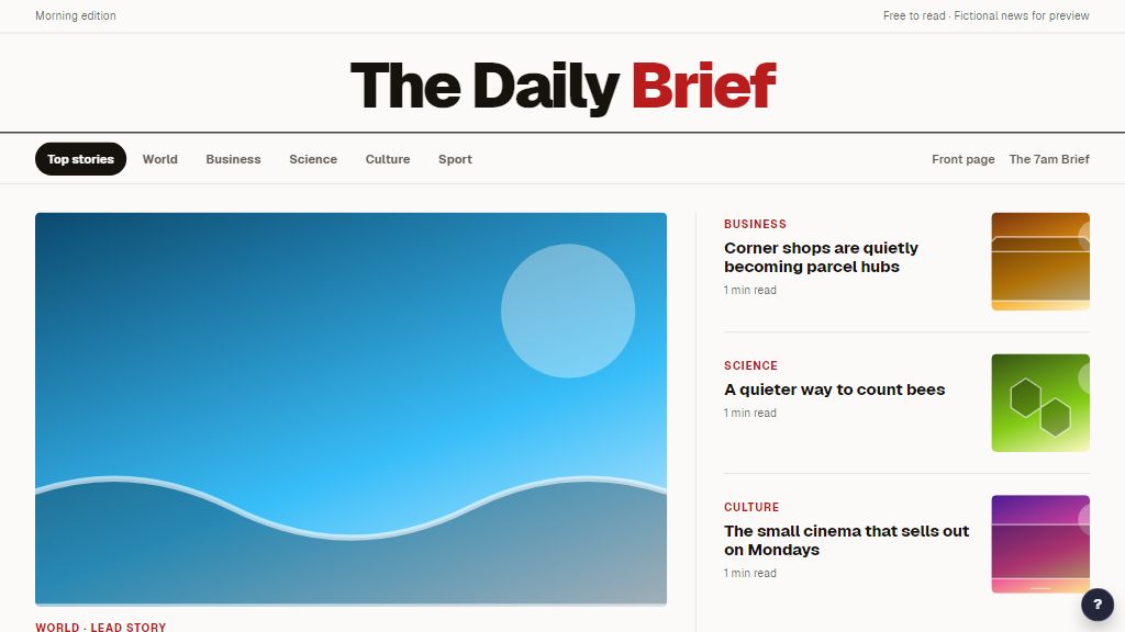 Preview of the Daily Brief template