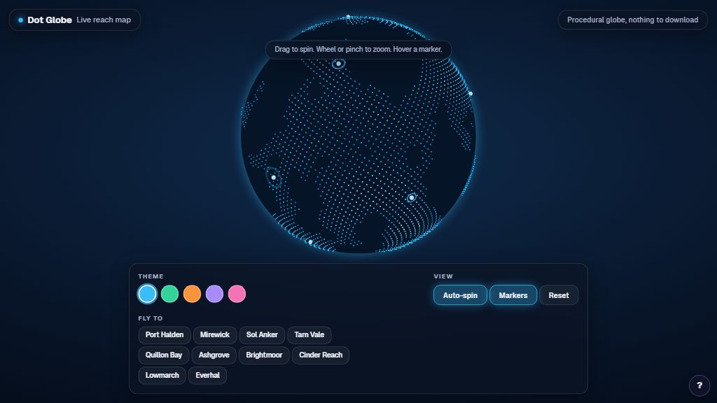 Preview of the Dot Globe template