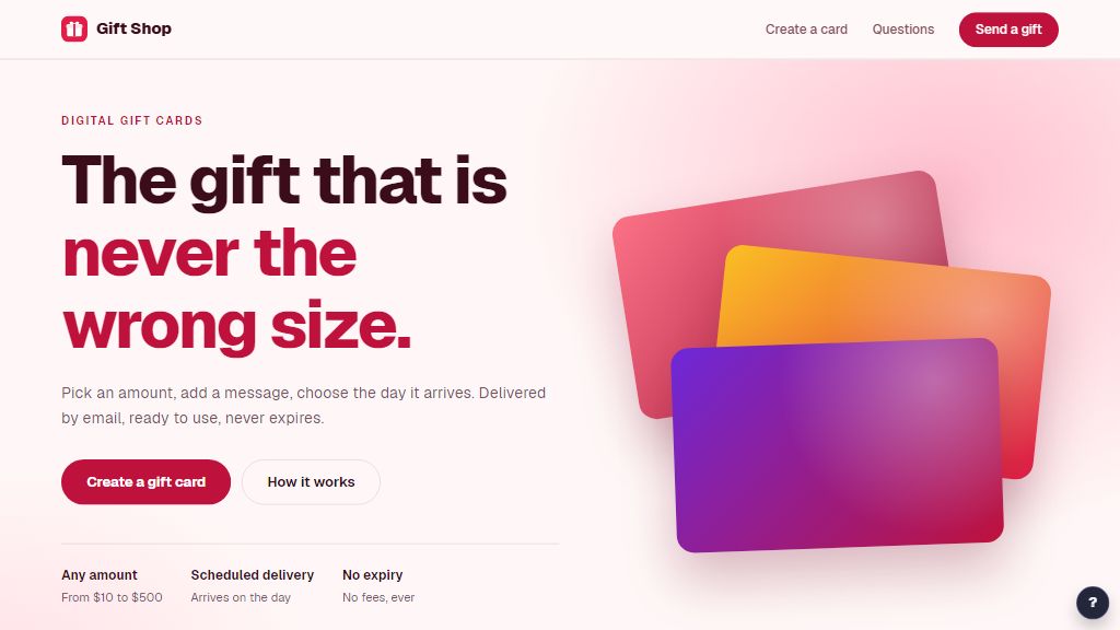 Preview of the Gift Shop template