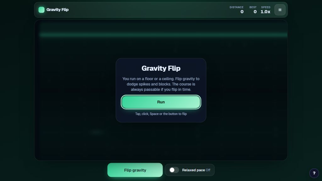 Preview of the Gravity Flip template