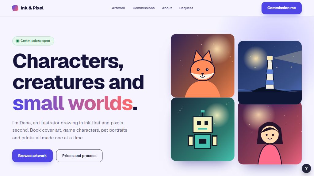 Preview of the Ink & Pixel template