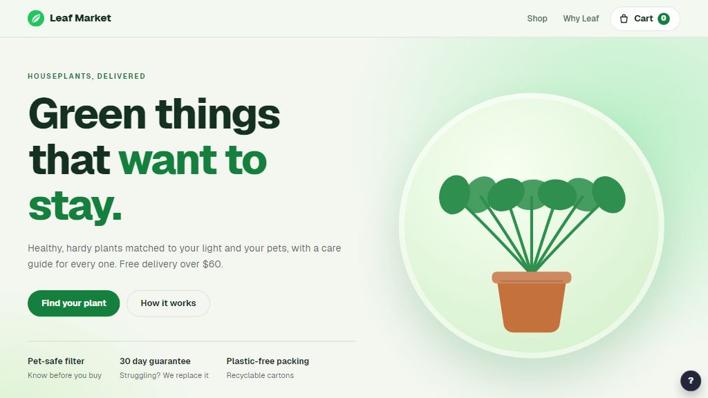 Preview of the Leaf Market template