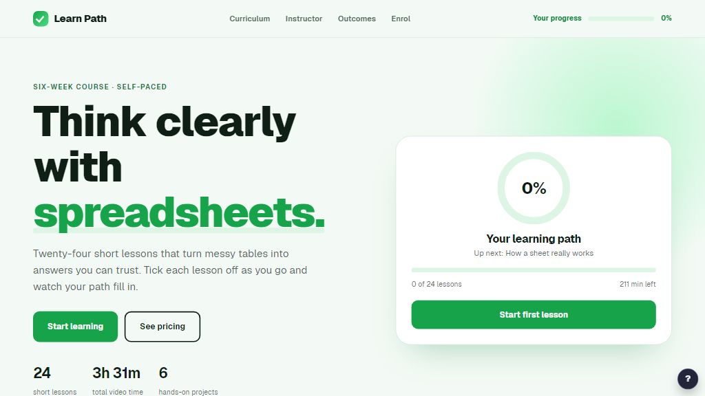 Preview of the Learn Path template