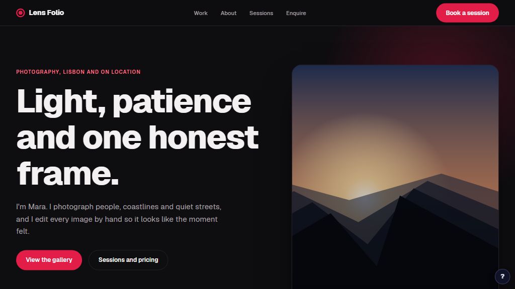 Preview of the Lens Folio template