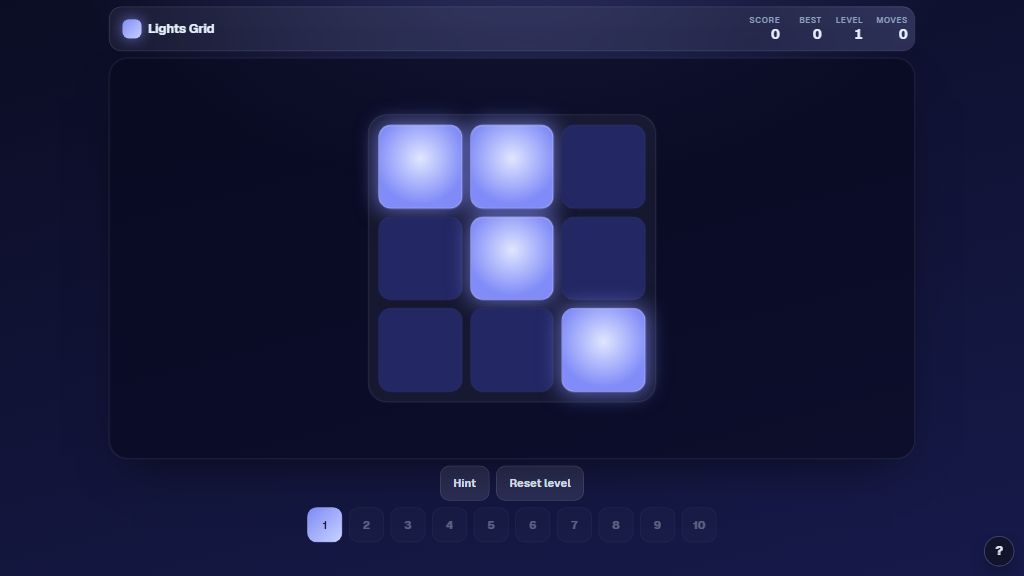 Preview of the Lights Grid template