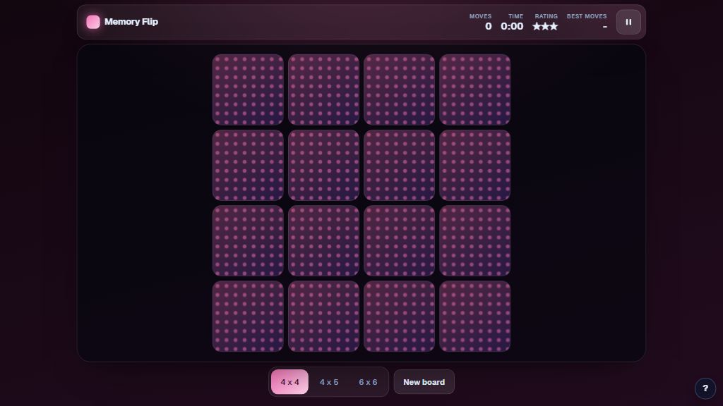Preview of the Memory Flip template