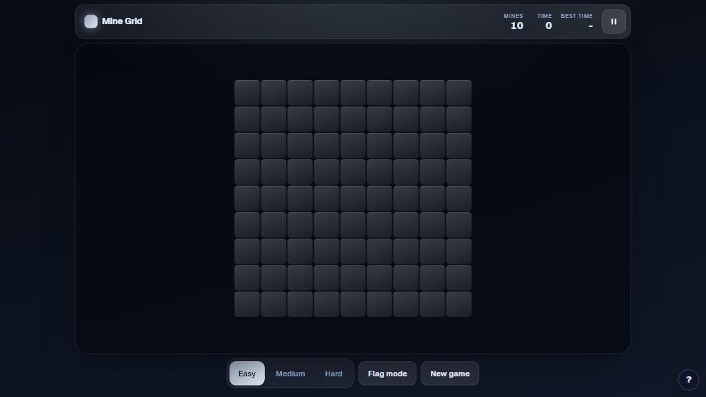 Preview of the Mine Grid template