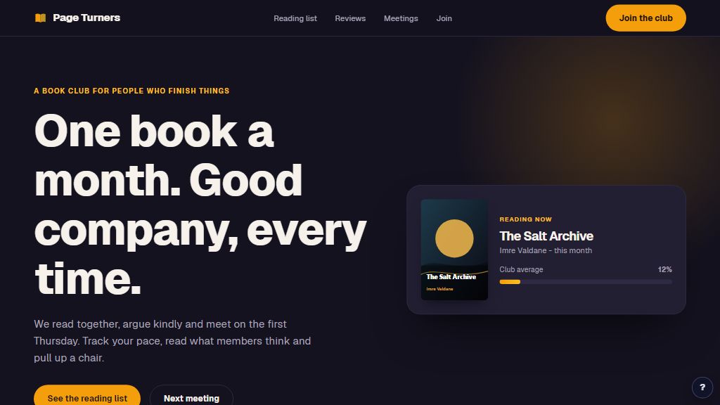 Preview of the Page Turners template