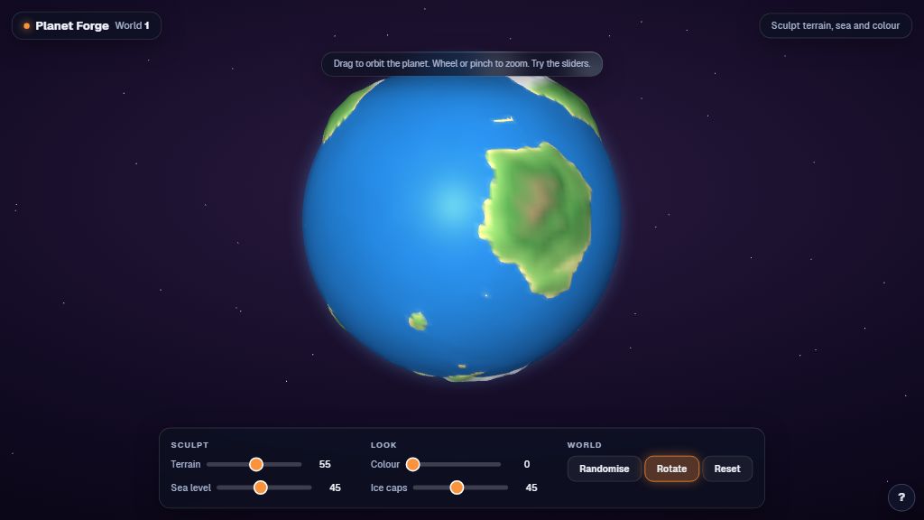 Preview of the Planet Forge template