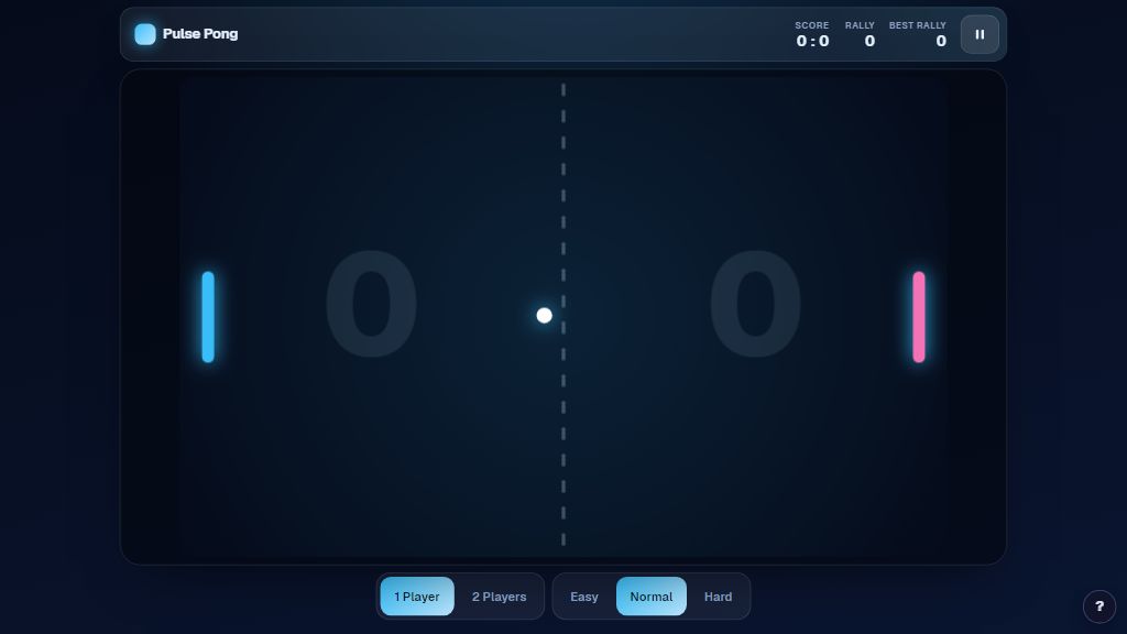 Preview of the Pulse Pong template