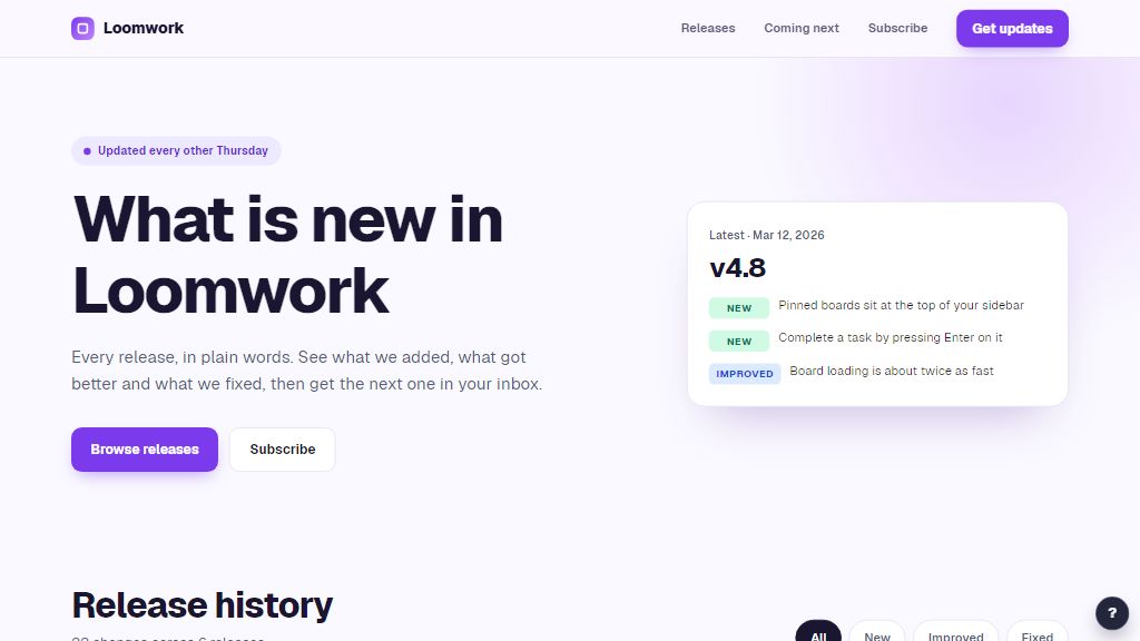 Preview of the Release Notes template