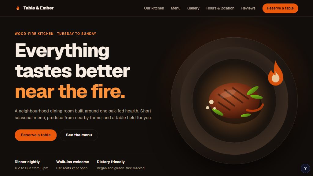 Preview of the Table & Ember template