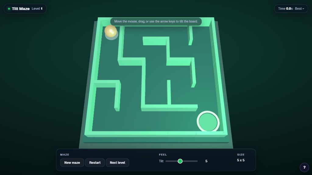Preview of the Tilt Maze template