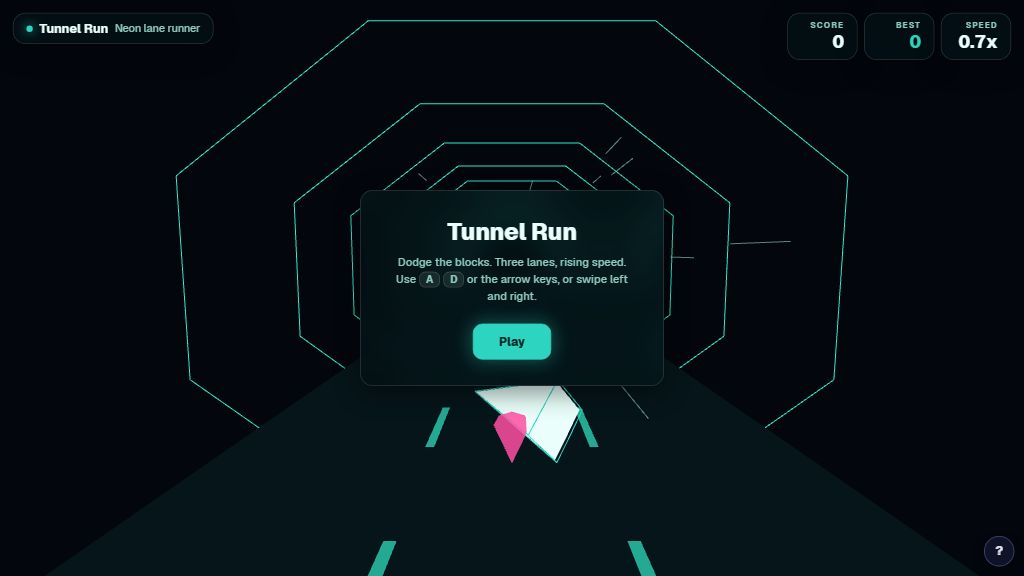 Preview of the Tunnel Run template